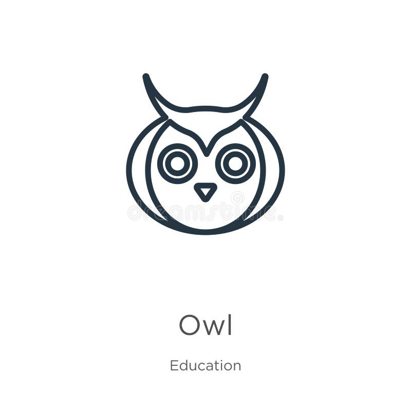 猫头鹰图标白背景上孤立于教育收藏的细线鸮轮廓图标line Vector Owl Sign Symbol For 向量例证 插画包括有图标 知识 猫头鹰图标白背景上孤立于教育收藏的细线鸮轮廓图标line Vector Owl Sign Symbol For 向量例证 插画包括有图标 知识