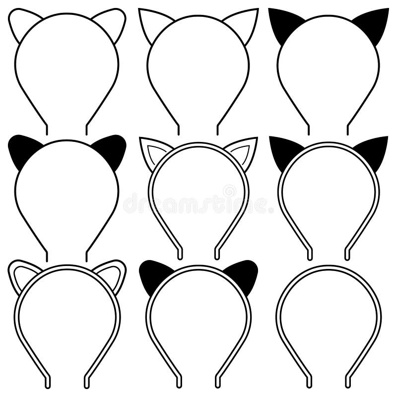 猫耳头箍带画猫耳头带向量例证 插画包括有头饰带 节假日 头发 发型 生日 子项 例证
