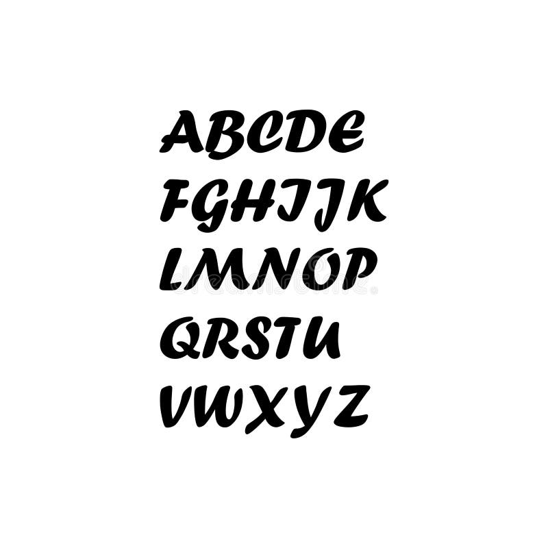 现代字母毛笔手写墨迹英语字母现代书法字体孤立矢量字母库存例证 插画包括有 现代字母毛笔手写墨迹英语字母现代书法字体孤立矢量字母库存例证 插画包括有