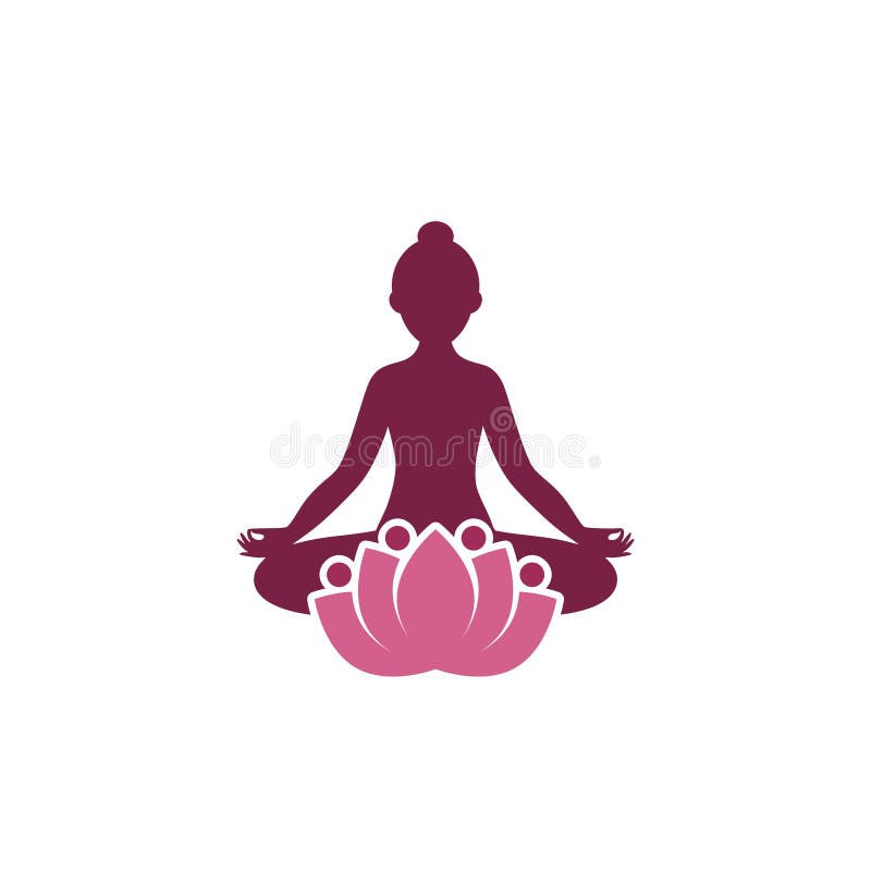 瑜伽徽标设计模板白色背景中的 健康 美容 Spa 放松 冥想 图标向量例证 插画包括有花卉 关心