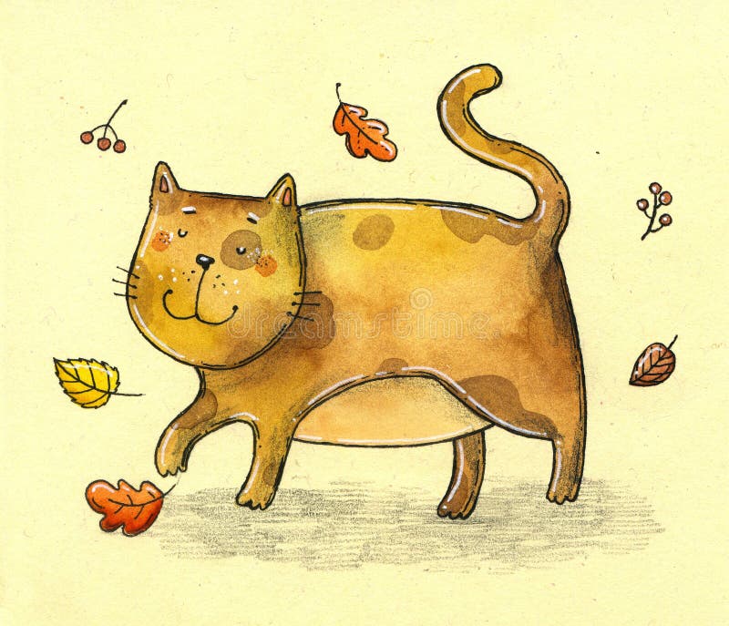 生姜秋猫库存例证 插画包括有那个 愉快 水彩 例证 宠物 叶子 快乐 逗人喜爱 胖子 生姜秋猫库存例证 插画包括有那个 愉快 水彩 例证 宠物 叶子 快乐 逗人喜爱 胖子
