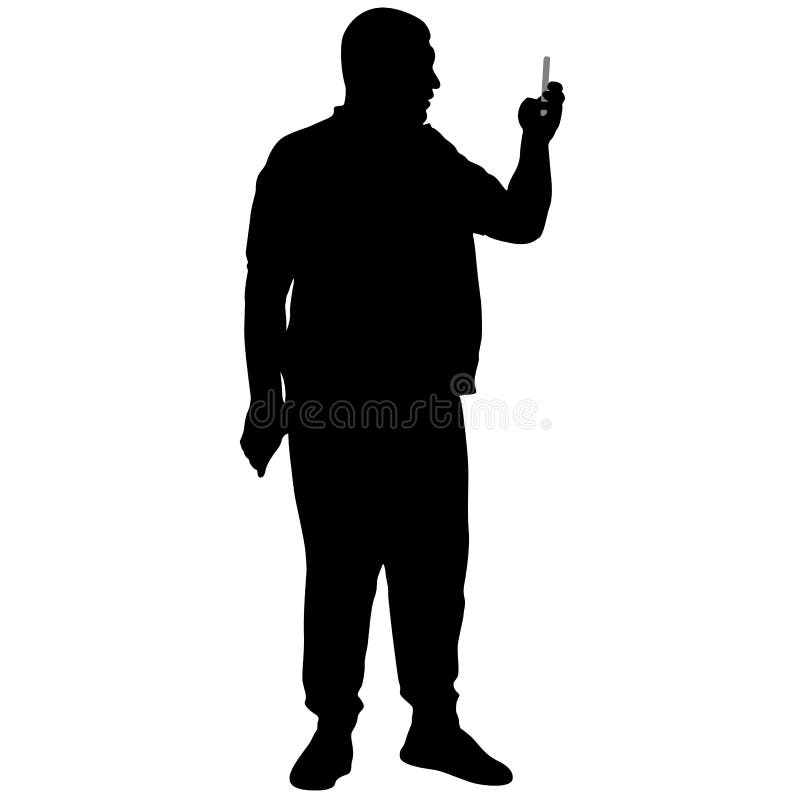 白色背景中用智能手机自拍的人影向量例证 插画包括有暂挂 男人 拍摄 电话 查出 阿帕卢萨马