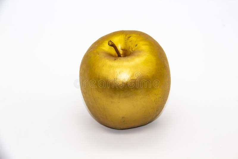 白色背景中的一个金苹果设计概念an Apple 库存照片 图片包括有自然 捉住 果子 生气勃勃