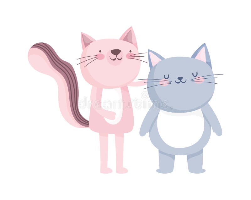 白色背景中的小猫和粉红猫卡通人物向量例证 插画包括有动画片 粉红色 例证 背包 字符 似猫 白色背景中的小猫和粉红猫卡通人物向量例证 插画包括有动画片 粉红色 例证 背包 字符 似猫