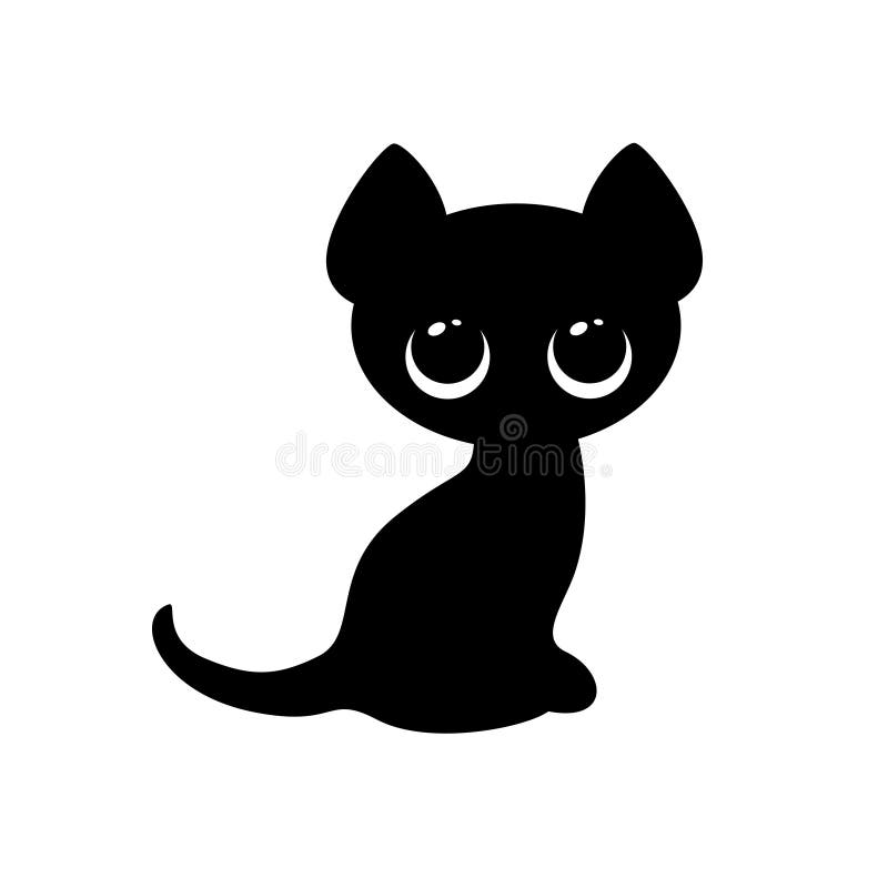 白色背景中的黑猫向量例证 插画包括有 白色背景中的黑猫向量例证 插画包括有