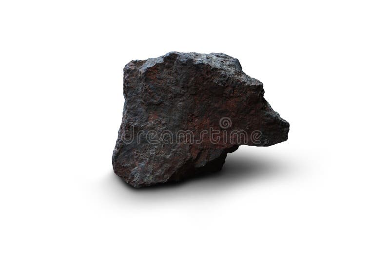 白色背景中突显的天然赤铁矿岩赤铁矿铁矿石 库存图片 图片包括有纹理 燃料 石头 背包 材料