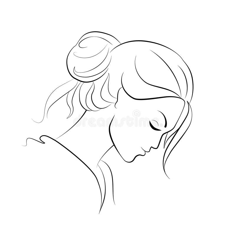 白色背景中黑色轮廓的女性青花脸向量例证 插画包括有 白色背景中黑色轮廓的女性青花脸向量例证 插画包括有