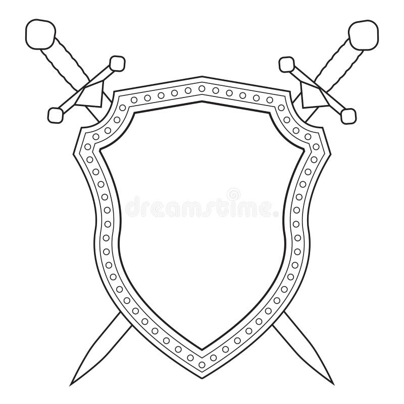 盾和剑的图标向量例证 插画包括有例证 空白 骑士 克服 查出 符号 背包 向量 证券
