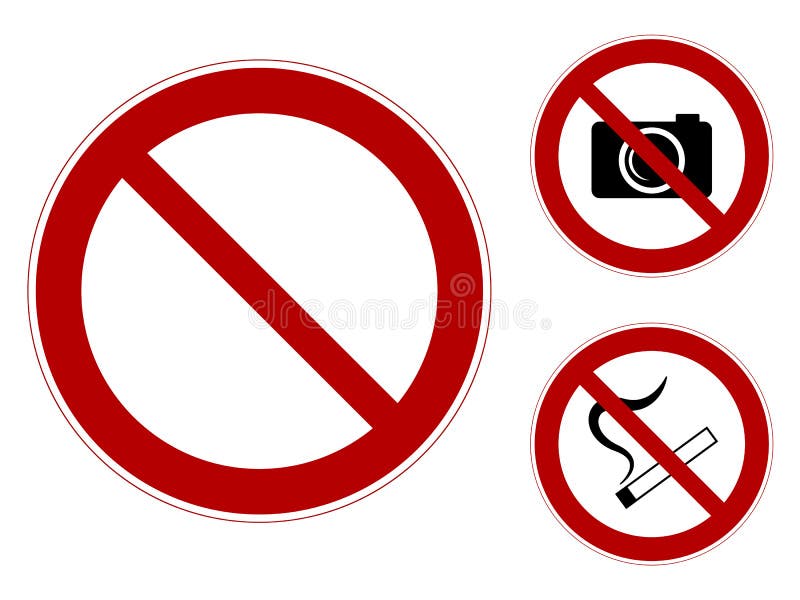 禁止标志向量例证 插画包括有允许 进入 信息 危险 投反对票 标记 问题 烟雾 圈子