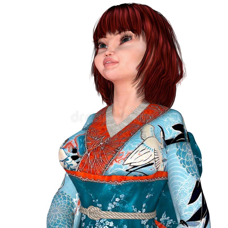站姿的日本和服少女库存例证 插画包括有站姿的日本和服少女