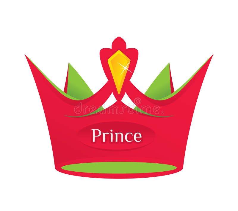 红色王子冠向量例证 插画包括有五颜六色 设计 王子 空白 部分 君主制 加冠 查出