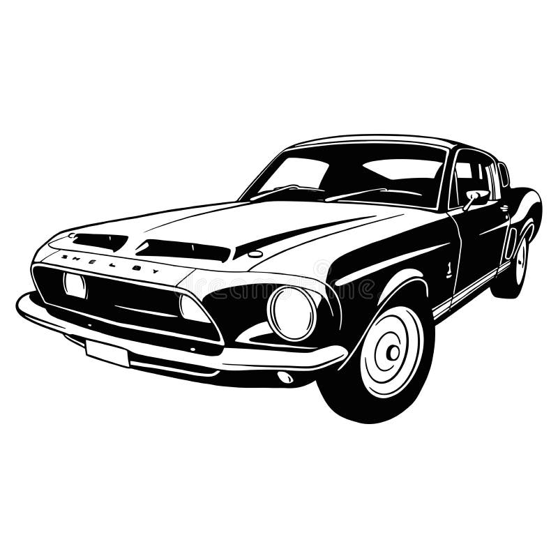 肌肉车老旧美国经典车1960年代肌肉车模板矢量剪贴t恤和徽章向量例证 插画包括有自定义 马达