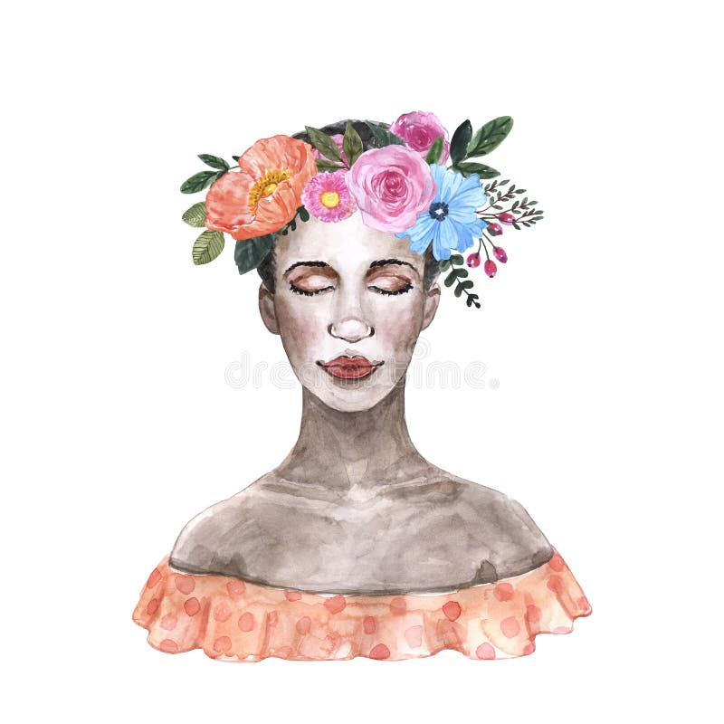 花冠上漂亮的非洲美女闭眼黑色少女的手绘脸库存例证 插画包括有女性 题头 动画片 查出 图象 花冠上漂亮的非洲美女闭眼黑色少女的手绘脸库存例证 插画包括有女性 题头 动画片 查出 图象