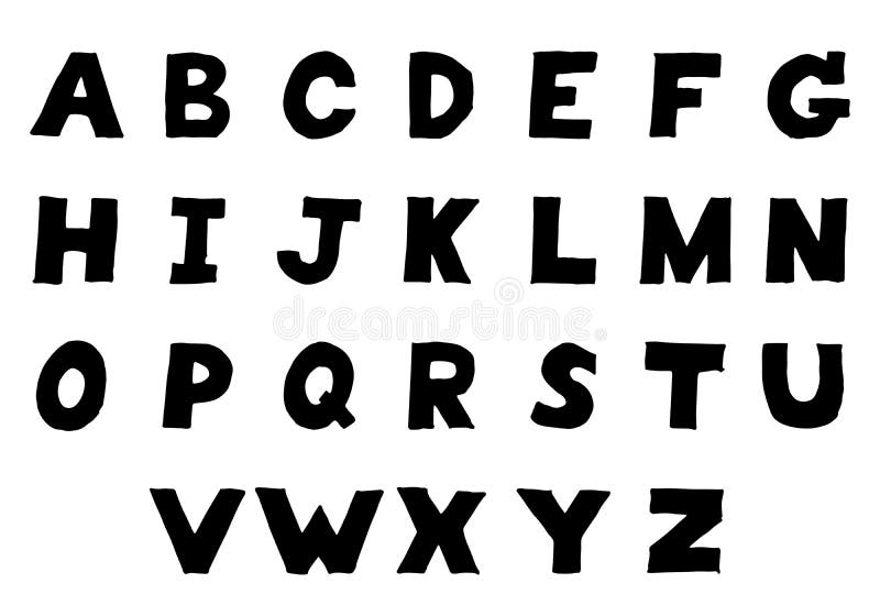 英语字母表黑颜色手图画向量例证 插画包括有现代 学校 海报 字体 例证 独自一个 拉丁语