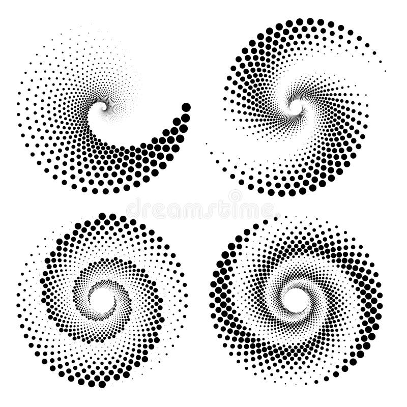 螺旋形黑色抽象半色调点集向量例证 插画包括有 螺旋形黑色抽象半色调点集向量例证 插画包括有