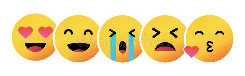 表情符号集表情符号面部表情微笑 数字笑脸表情情感 聊天留言卡通表情矢量图库摄影片 插画包括有啼声 具体化