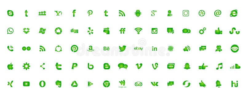 设置普遍的社会媒介商标象instagram Facebook Twitter Youtube Whatsapp Linkedin在白色背景的pinterest Blogd 编辑类照片 插画包括有linkedin在白色背景的pinterest Whatsapp