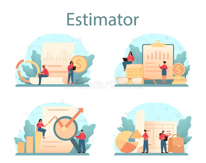 评估人财务顾问网页横幅或登录页集向量例证 插画包括有财务 检验 报告 百分比 家庭 日程表