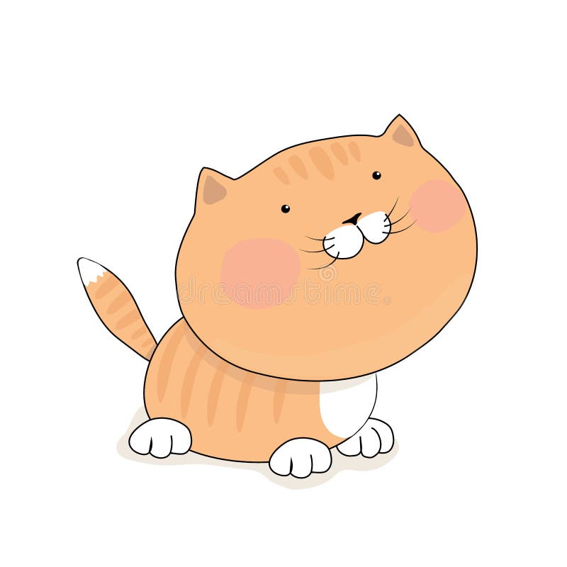 逗人喜爱的红头发人小猫猫漫画人物向量例证 插画包括有