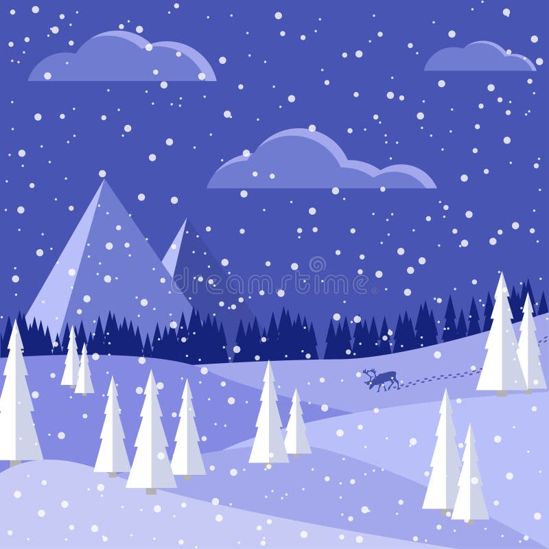 矢量雪雪山冬夜景背景设计雪林自然壁纸冬季向量例证 插画包括有雪林自然壁纸 冬季 矢量雪雪山冬夜景