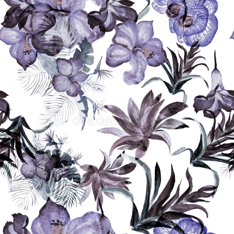 青芙蓉装饰 蔚花叶 靛青无缝插图 水彩植物 图案墙纸 柏力克热带背景库存例证 插画包括有油漆 天蓝色的 青芙蓉装饰 蔚花叶 靛青无缝插图 水彩植物 图案墙纸 柏力克热带背景库存例证 插画包括有油漆 天蓝色的