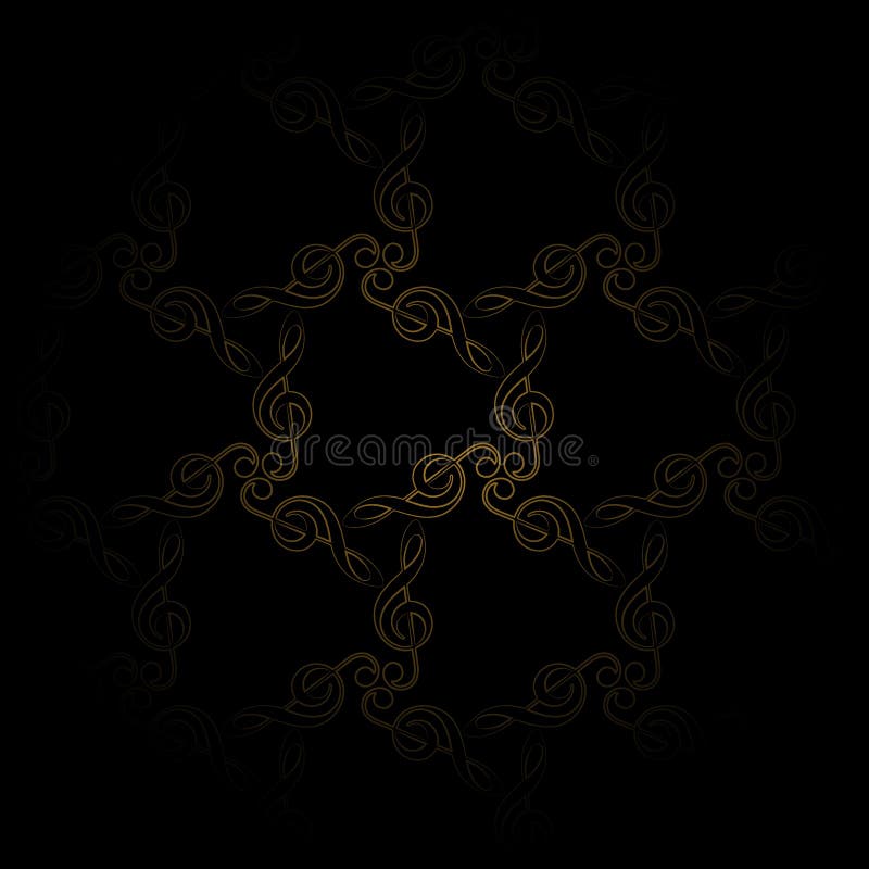 音乐键模式黑金中心焦点向量例证 插画包括有低音 附注 线路 格朗基 查出 设计 构成