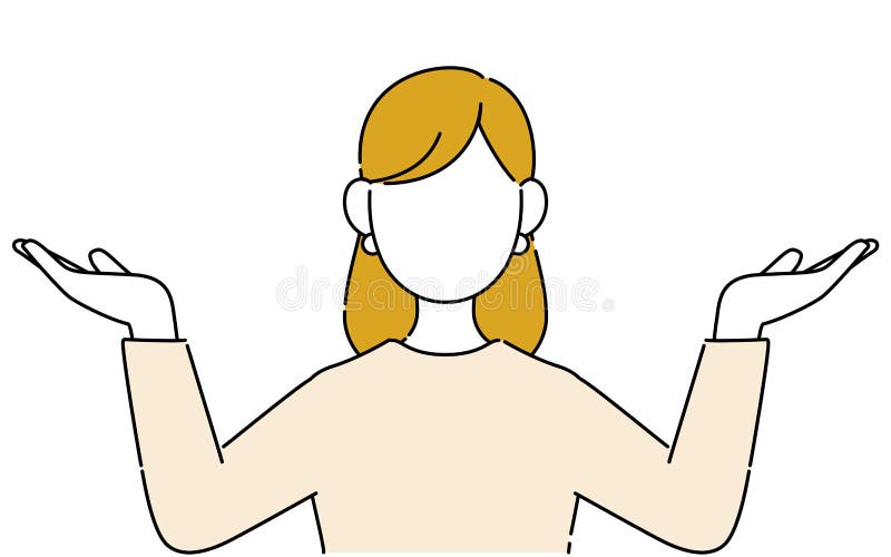 顔なしのポーズイラスト キャリアウーマンの上半身 お手上げ Stock Illustration Illustration Of Conversation Career