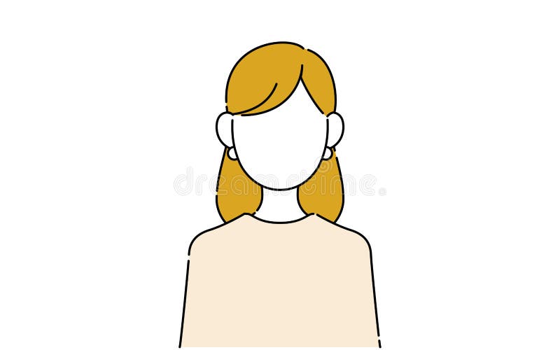 顔なしのポーズイラスト キャリアウーマンの上半身 不動 Stock De Ilustracion Ilustracion De Profesional Pelo
