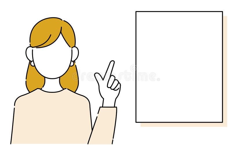 顔なしのポーズイラスト キャリアウーマンの上半身 指さし Stock Illustration Illustration Of Conversation Business