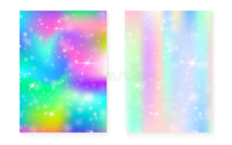彩虹渐变的魔法背景川海独角兽向量例证 插画包括有模式 吉里 当事人 童话 着色 梯度