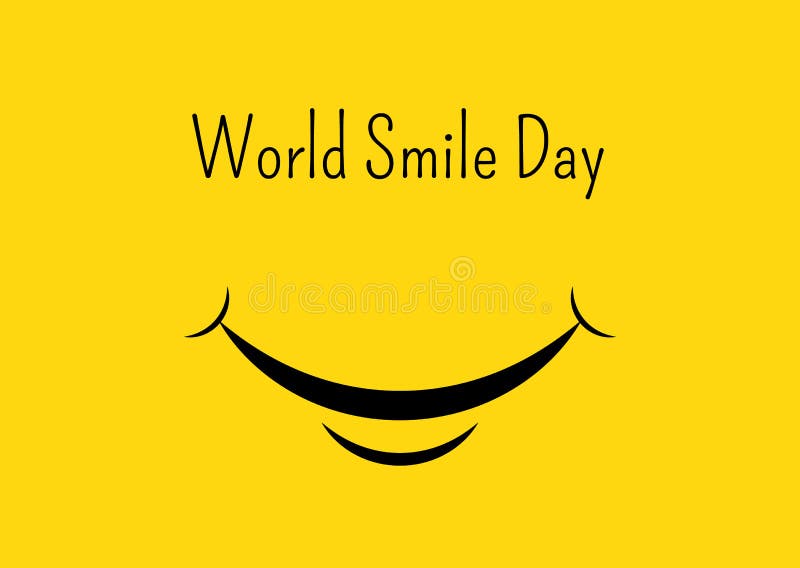 Smile Icon Logo Lettering World Smile Day On Yellow Background 向量例证 插画包括有设计 徽标