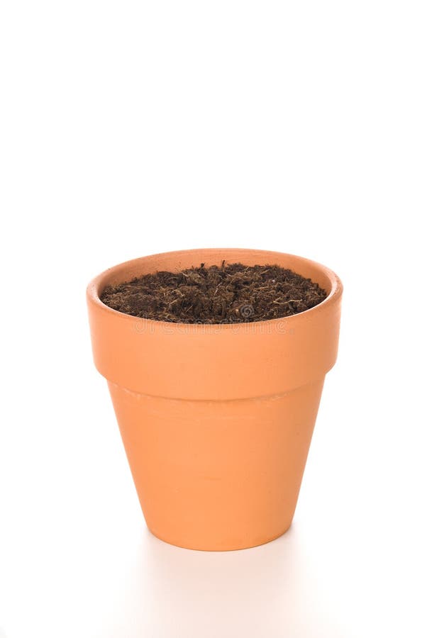 黏土花盆土壤库存图片 图片包括有背包 查出 从事园艺 黏土 盆栽 唯一 空白 尘土