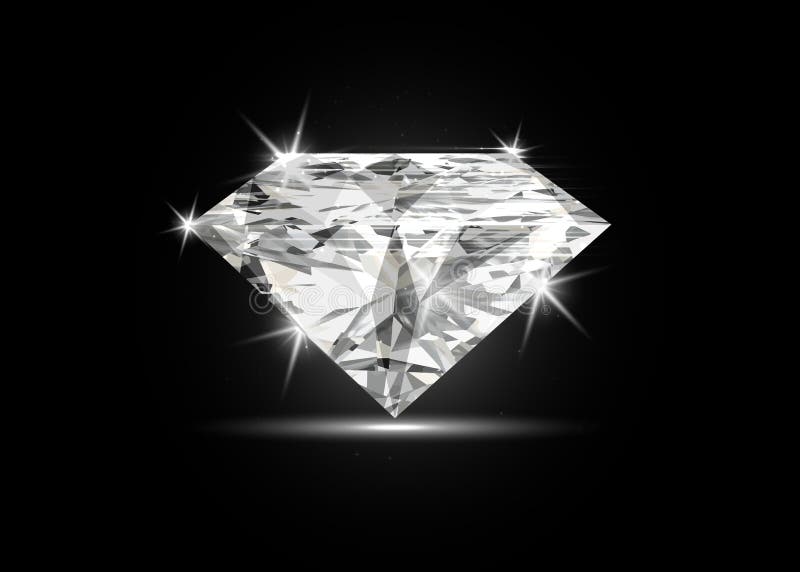 黑光背景上的矢量眩目钻石最佳钻石宝石设计的概念真实钻石隔离向量例证 插画包括有水晶 设计