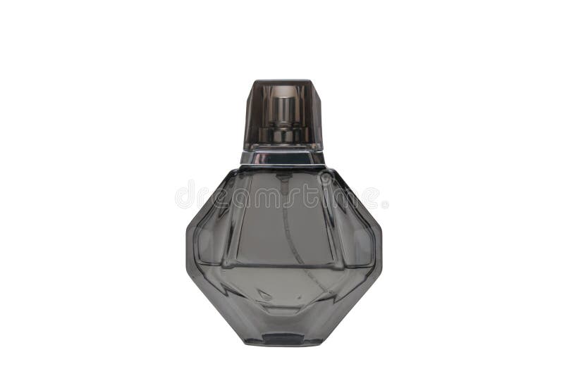 黑八角型玻璃香水瓶或者在白色背景隔绝的金刚石样式库存例证 插画包括有空白的 科隆香水 查出