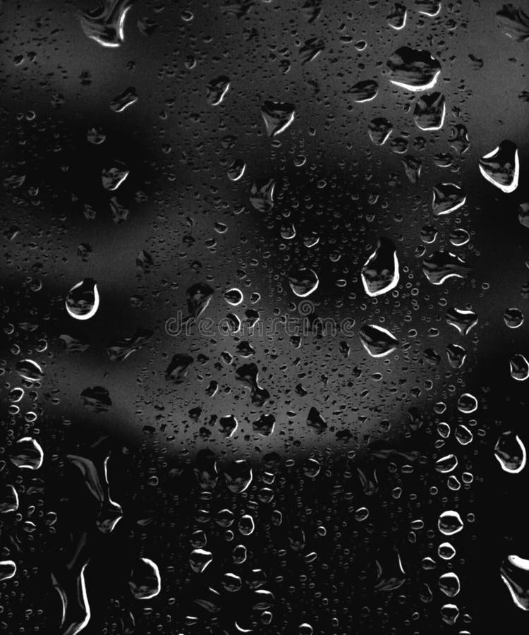 水和雨在玻璃 抽象看法 雨水滴滴下在蓝色玻璃背景 下落的在雨以后的玻璃库存图片 图片包括有