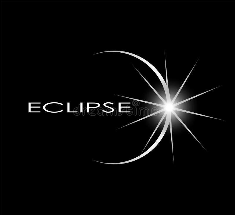 黑色背景上的eclipse概念符号向量例证 插画包括有图标 启发 投反对票 黄道 艺术