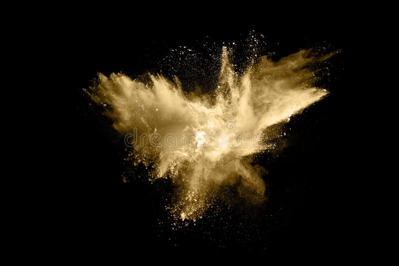 黑色背景中的金粉爆炸库存图片 图片包括有黑色背景中的金粉爆炸
