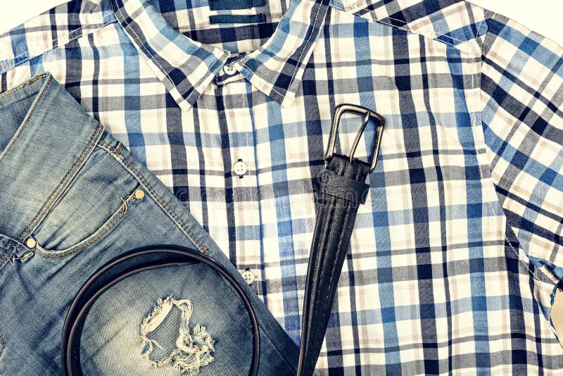 casual, ropa, ` s, correa, camisa, vaqueros de los hombres, desigual, rasgados, imagenes de archivo  casual, ropa, ` s, correa, camisa, vaqueros de los hombres, desigual, rasgados, imagenes de archivo