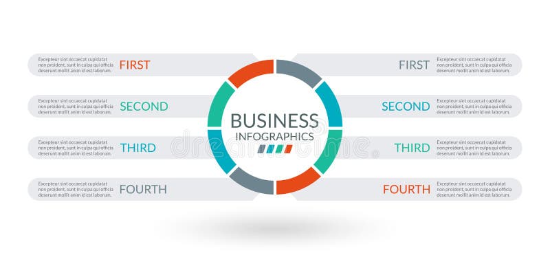 Infographic template with circles. Timeline info graphic layout. Business process presentation concept. Circle diagram, chart.