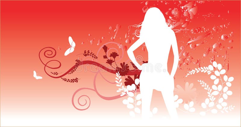 Long Flowering Hair and Silk G Stock Illustration - Illustration of ...
