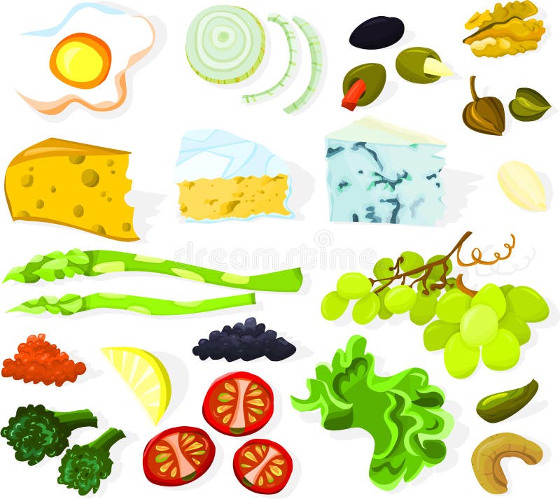 Set of a various food ingredients. Set of a various food ingredients