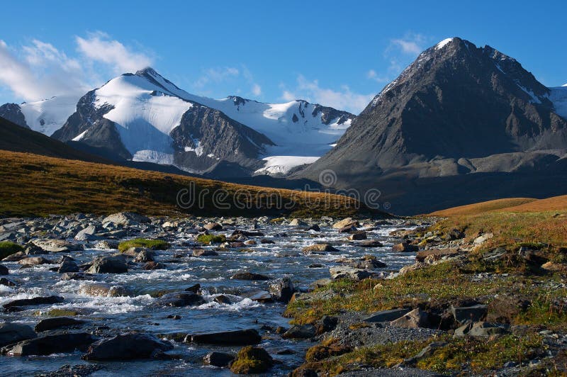 Clear river and mountains, Altay. Clear river and mountains, Altay