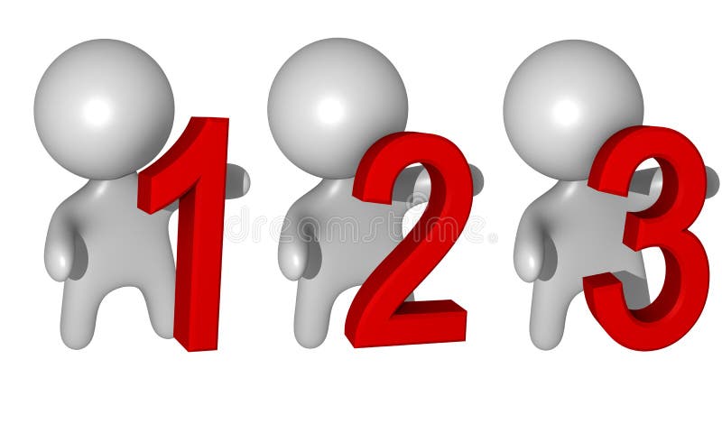 1 2 3 Guys 3d Stock Illustration Illustration Of Number 14484785