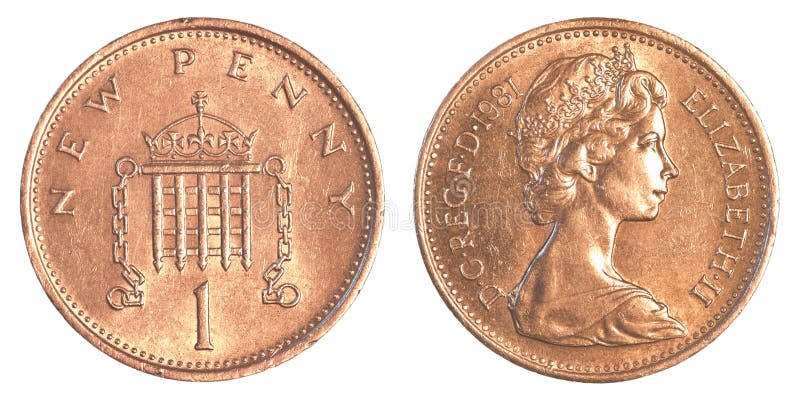 1 british penny coin