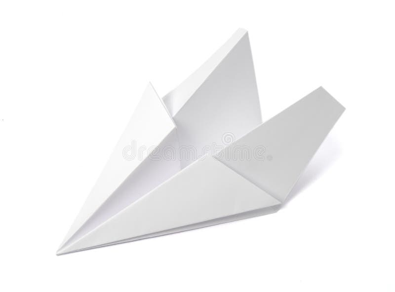 Close up of paper airplane on white background with clipping path. Close up of paper airplane on white background with clipping path