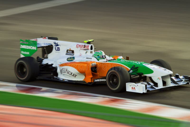 Vitantonio Liuzzi on Grand Prix Singapore 2010, Formula 1 night race - team Force India F1. Vitantonio Liuzzi on Grand Prix Singapore 2010, Formula 1 night race - team Force India F1