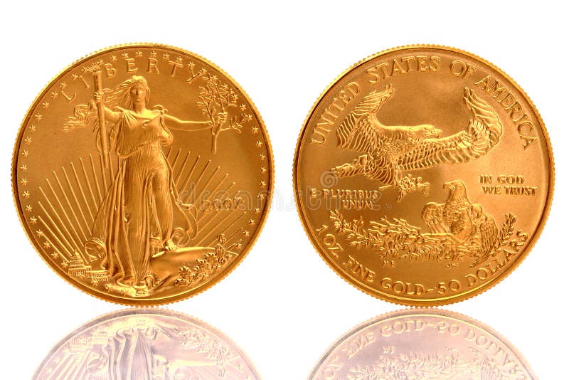 1 för myntörn för 50 american guld uns för fine royaltyfri foto