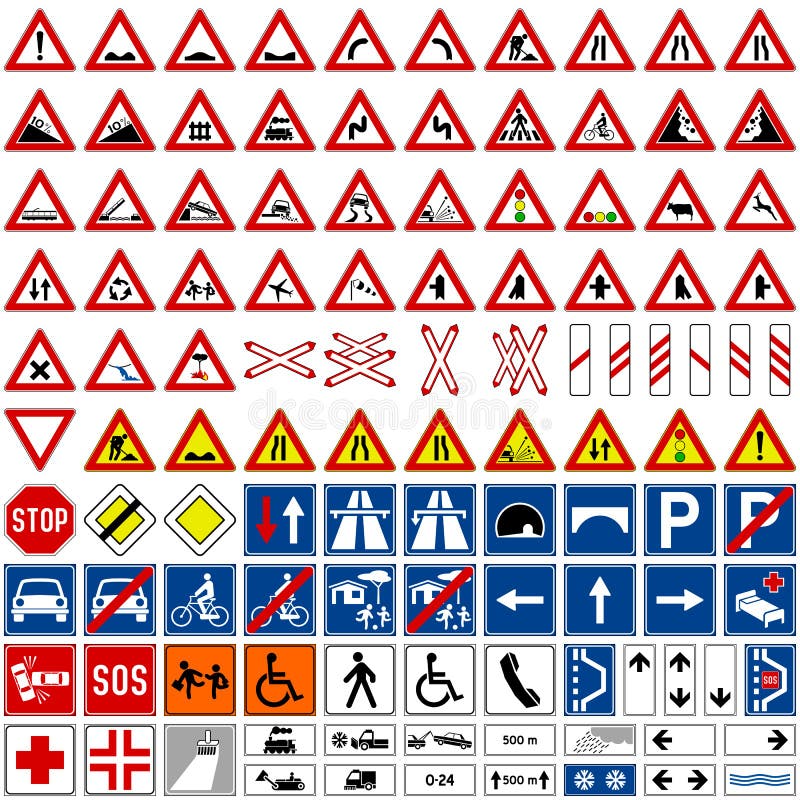 (1) kolekci znaków ruch drogowy