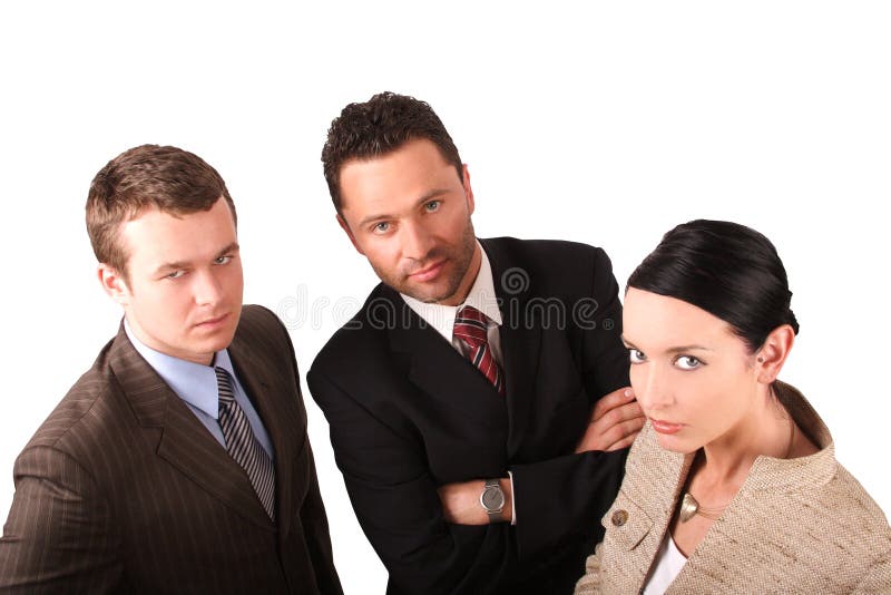 Group of 3 business people - isolated. Group of 3 business people - isolated
