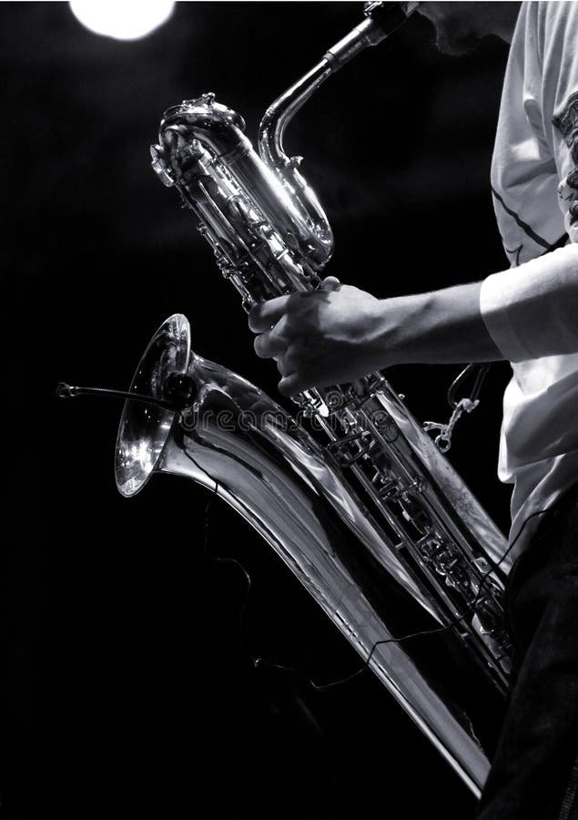 Sax player on stage during jazz festival. Sax player on stage during jazz festival